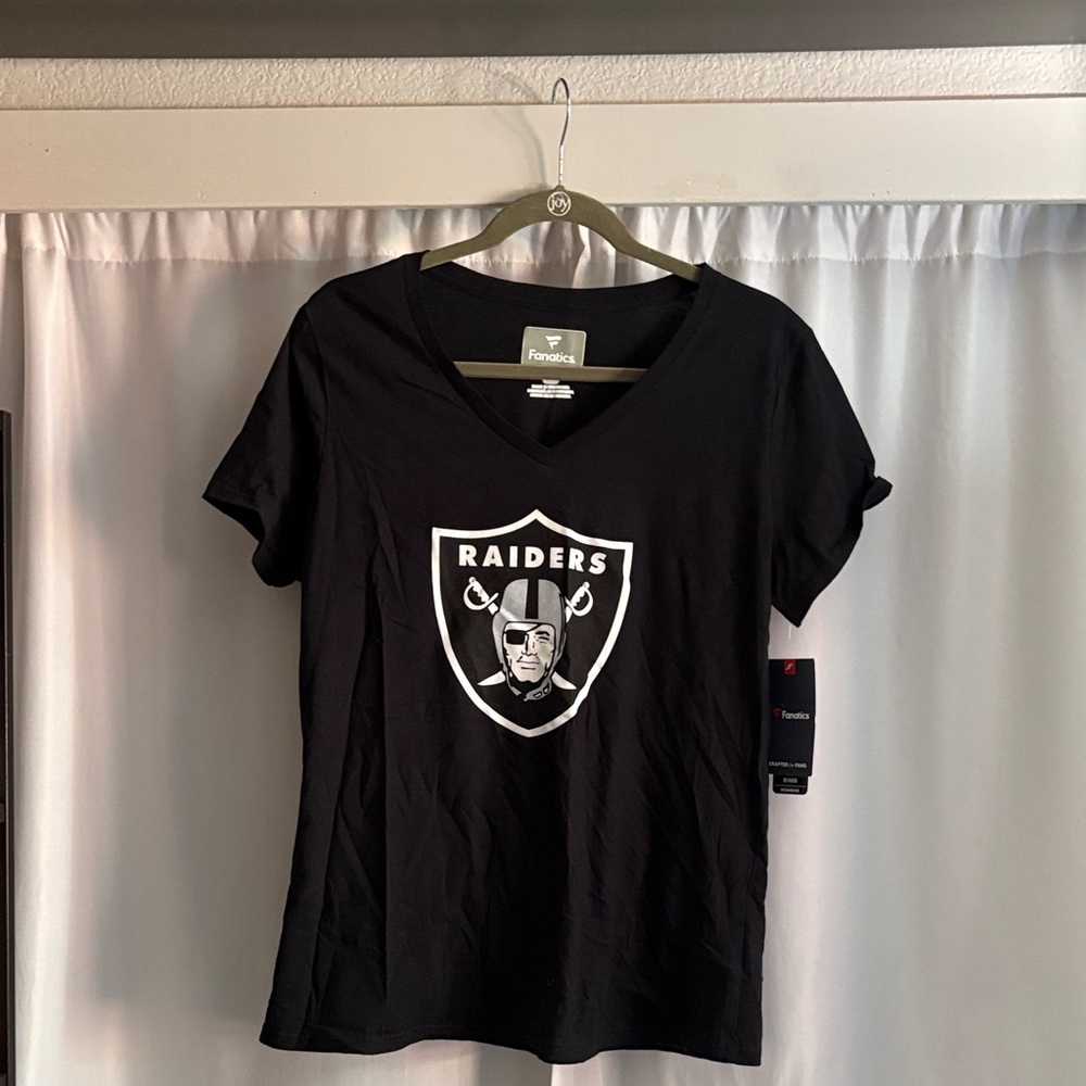 Fanatics Black Raiders V-Neck Tee
